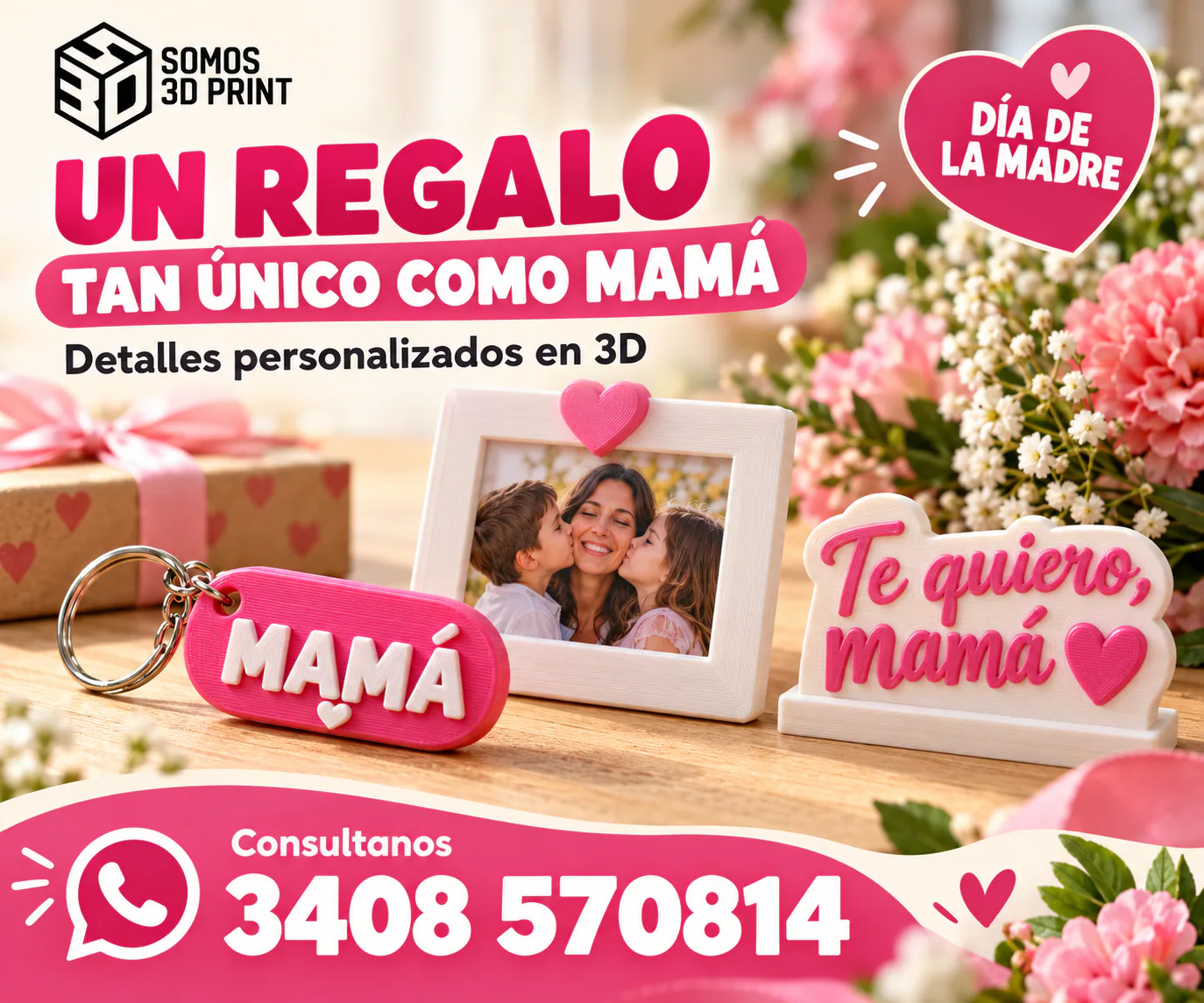 Regalos 3D personalizados para mamá