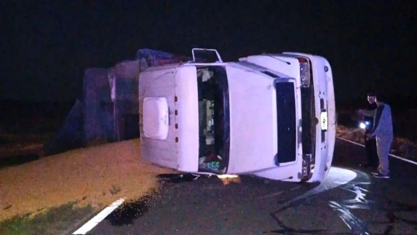 Camión vuelca en Ruta Provincial N° 2 tras despistar por un bache
