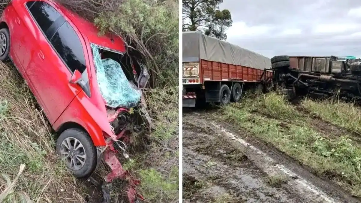 Un policía resultó herido en un fuerte accidente en Ruta 11.
