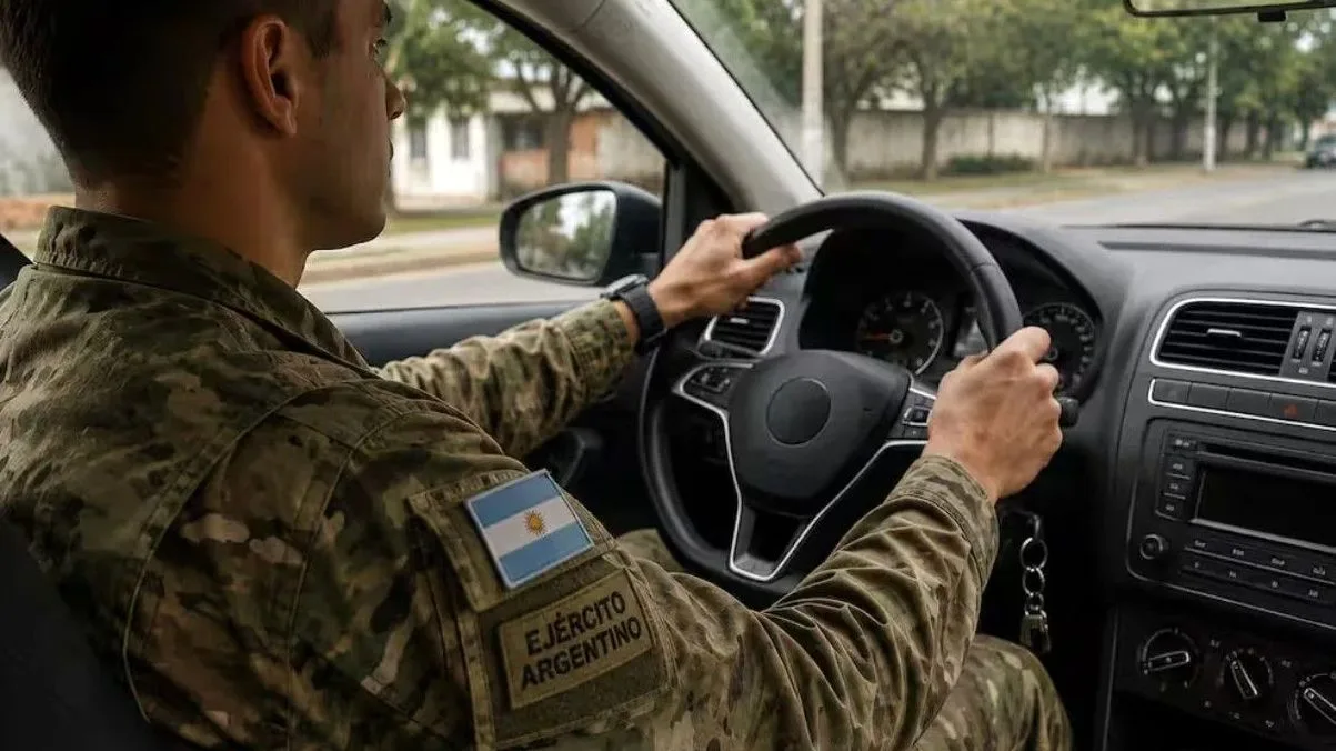 El Gobierno autorizó a las Fuerzas Armadas a trabajar en autos de aplicación, repartos o servicios de seguridad privada. Imagen creada con ChatGPT