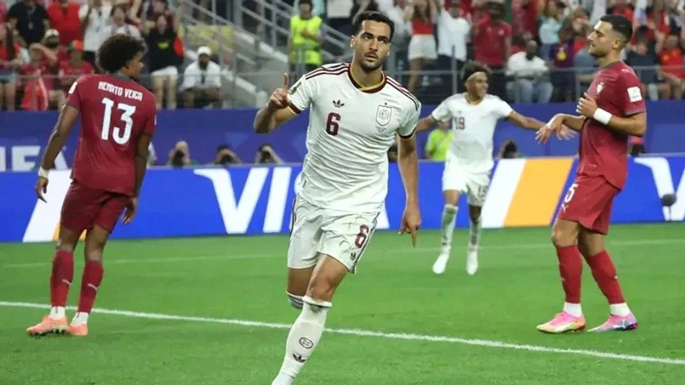 Mikel Merino le dio la victoria a España ante Portugal. EFE