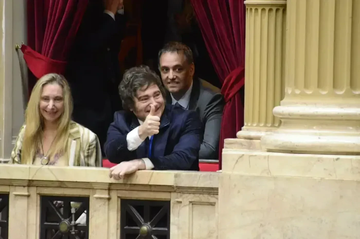 Javier Milei, Karina Milei y Manuel Adorni en el Congreso a finales del 2025 Juan Mateo Aberastain/MDZ
