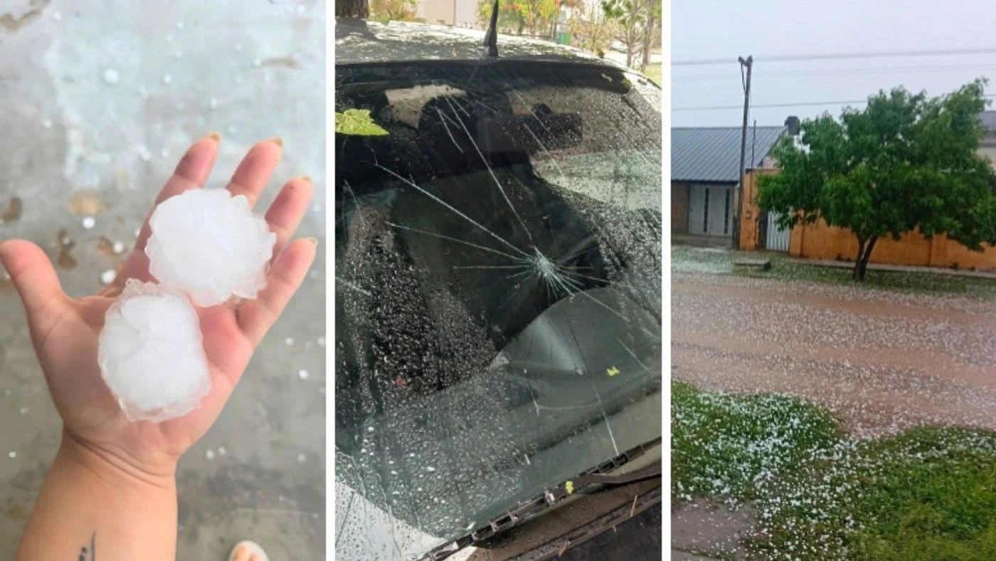 Imagen ilustrativa de la noticia: San Cristóbal: granizo de gran tamaño dañó techos, parabrisas y lunetas