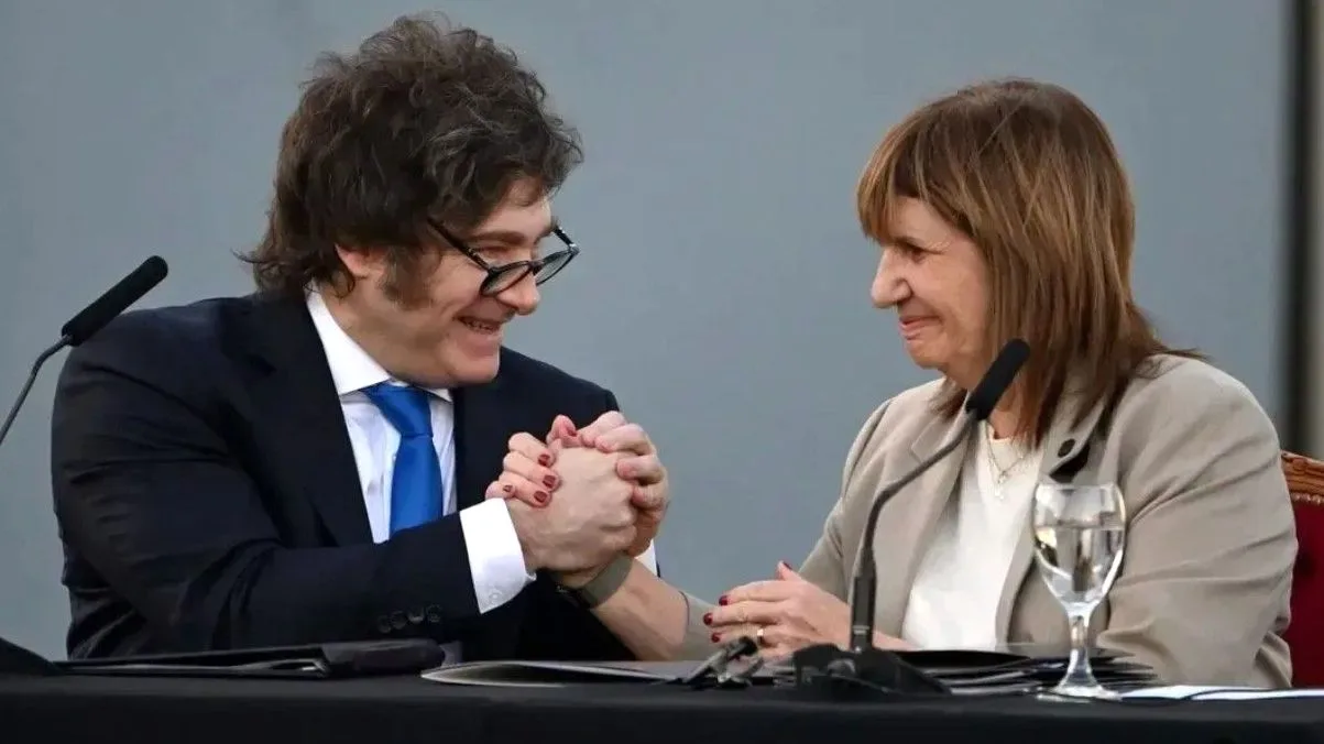 Patricia Bullrich y Javier Milei atraviesan momentos de tensión. Presidencia