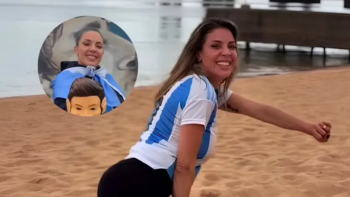 Al ritmo de "Dai Dai", la mujer regaló pelotas a un club de fútbol para niños. Captura / IG @virchugallardo